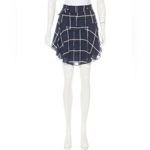 A.L.C. Asymmetrical Navy Plaid Mini Skirt